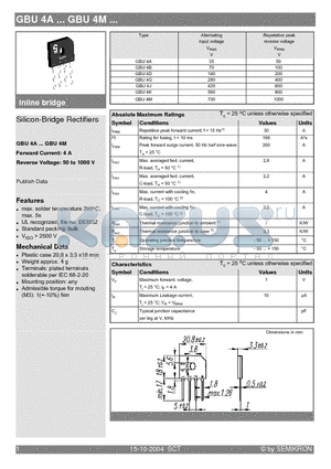 GBU4K datasheet - Silicon-Bridge Rectifiers