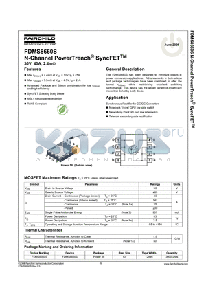 FDMS8660S_08 datasheet - N-Channel PowerTrench SyncFETTM