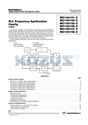 MC145158DW2 datasheet - Parallel-Input PLL Frequency Synthesizer