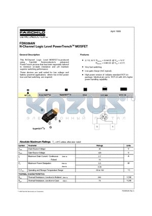 FDN359 datasheet - N-Channel Logic Level PowerTrenchTM MOSFET