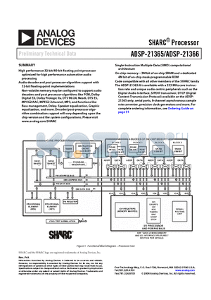 ADSP-21365 datasheet - SHARC Processor