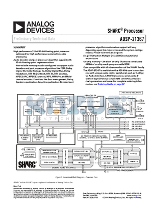 ADSP-21367SKBPZENG datasheet - SHARC Processor