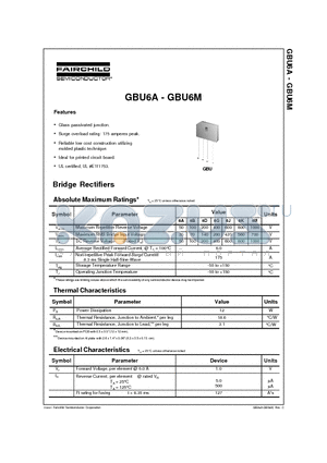 GBU6B datasheet - Bridge Rectifiers