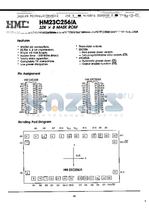 HM23C256A datasheet - 32K x 8 MASK ROM