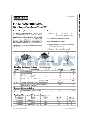 FDP6670AS_NL datasheet - 30V N-Channel PowerTrench SyncFET