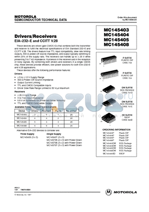 MC145403DW datasheet - DRIVER / RECEIVERS