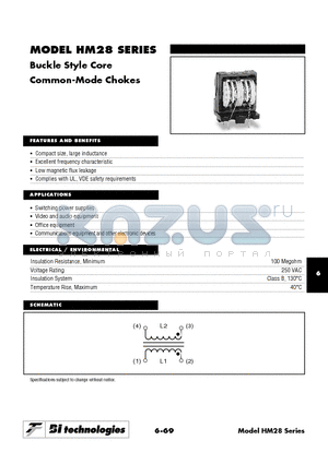 HM28-24015 datasheet - Buckle Style Core Common-Mode Chokes