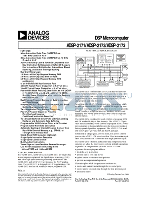 ADSP-2171BS-104 datasheet - DSP Microcomputer
