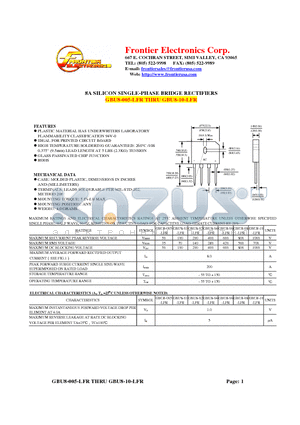 GBU8-04-LFR datasheet - 8A SILICON SINGLE-PHASE BRIDGE RECTIFIERS