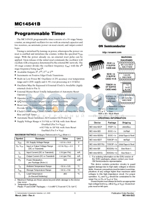 MC14541 datasheet - Programmable Timer
