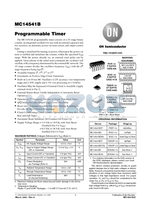 MC14541BDT datasheet - Programmable Timer