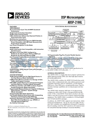 ADSP-2186LBCA-160 datasheet - DSP Microcomputer