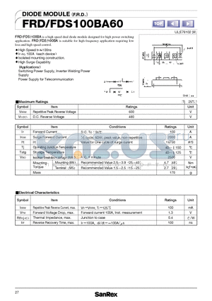 FDS100BA60 datasheet - DIODE MODULE(F.R.D)