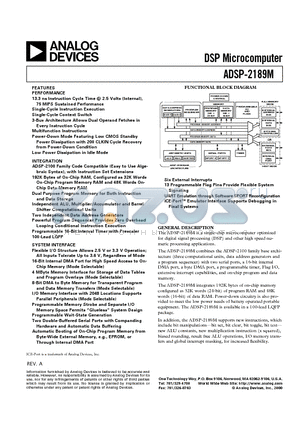 ADSP-2189M datasheet - DSP Microcomputer