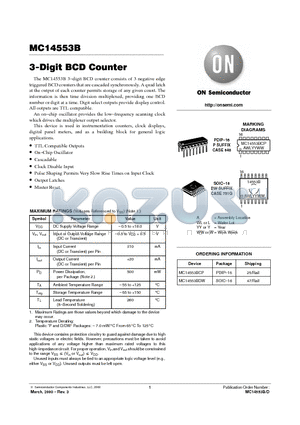 MC14553BDW datasheet - 3-Digit BCD Counter