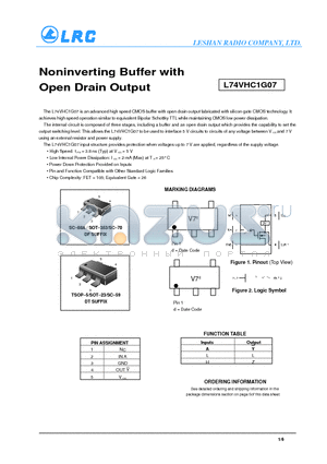 L74VHC1G07 datasheet - Noninverting Buffer with Open Drain Output