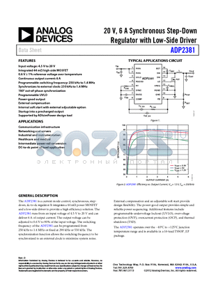 FDS6298 datasheet - 20 V, 6 A Synchronous Step-Down