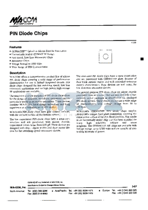 MA4P303-134 datasheet - PIN Diode Chips