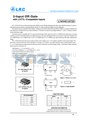 L74VHC1GT32DFT4 datasheet - 2-Input OR Gate with LSTTL-Compatible Inputs