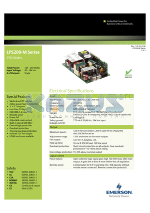 LPS203-M datasheet - Medical and ITE safeties
