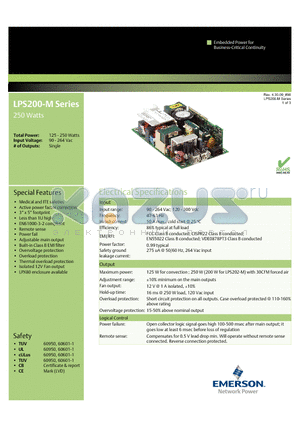 LPS203-M datasheet - Medical and ITE safeties