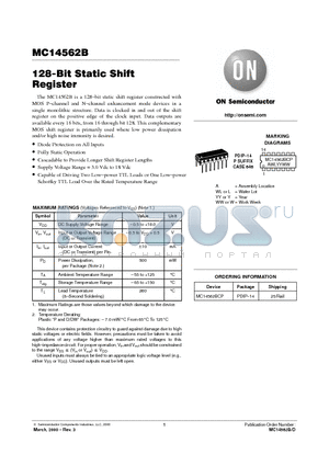 MC14562B datasheet - 128-Bit Static Shift Register