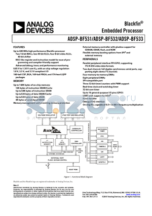 ADSP-BF533SBBZ500 datasheet - Blackfin^ Embedded Processor