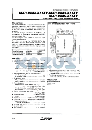 M37410M3 datasheet - SINGLE CHIP 8 BIT CMOS MICROCOMPUTER