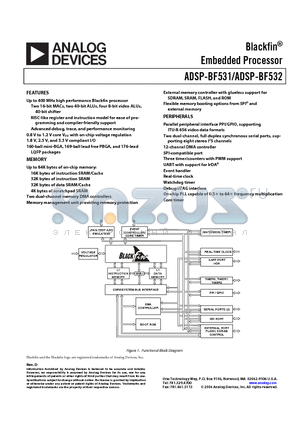 ADSP-BF532SBBC400 datasheet - Blackfin Embedded Processor