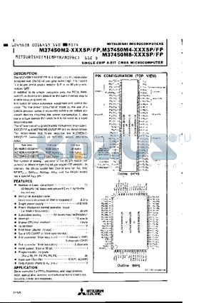 M37450M8-XXXSP datasheet - SINGLE-CHIP 8-BIT CMOS MICROCOMPUTER