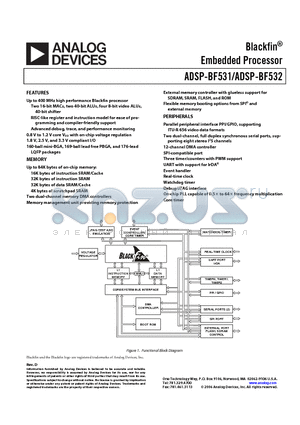 ADSP-BF532WBSTZ-4A datasheet - Blackfin Embedded Processor