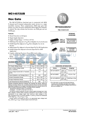 MC14572UBDG datasheet - Hex Gate