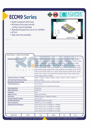 ECCM9 datasheet - CRYSTAL