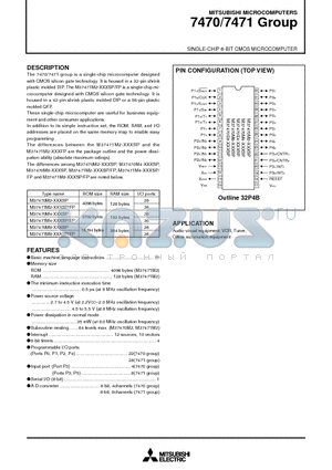 M37470M4 datasheet - SINGLE-CHIP 8-BIT CMOS MICROCOMPUTER 