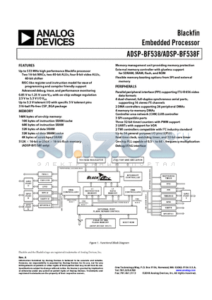 ADSP-BF538BBCZ-4A datasheet - Blackfin Embedded Processor