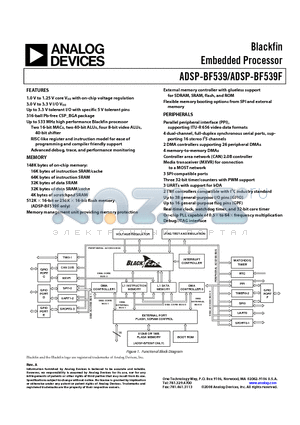 ADSP-BF539F datasheet - Blackfin Embedded Processor