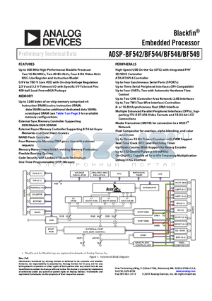 ADSP-BF542 datasheet - Embedded Processor