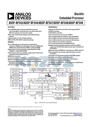 ADSP-BF544BBCZ-5A datasheet - Embedded Processor