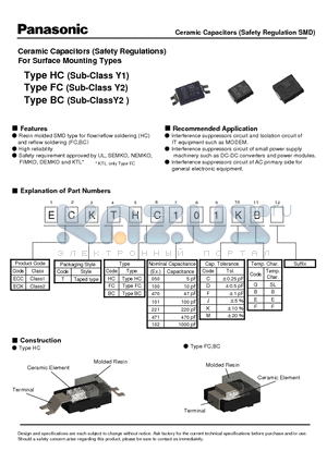 ECCTBC680JG datasheet - Ceramic Capacitors (Safety Regulations) For Surface Mounting Types