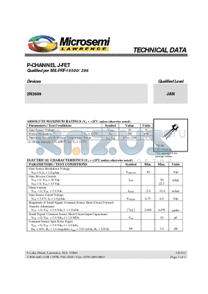 MIL-PRF-19500/296 datasheet - P-CHANNEL J-FET