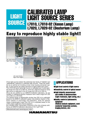 L7810 datasheet - Light level control of light source Sensitivity control of optical sensor