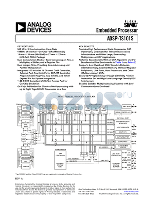 ADSP-TS101SAB1-000 datasheet - Embedded Processor