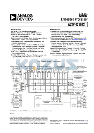 ADSP-TS101SAB1-100 datasheet - Embedded Processor