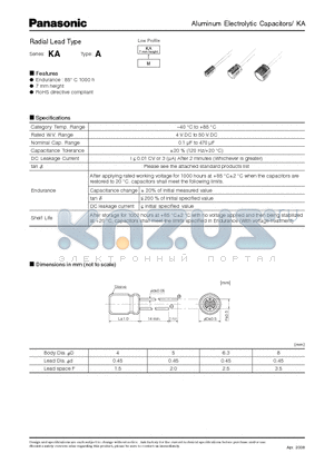 ECEA0GKA101 datasheet - Radial Lead Type