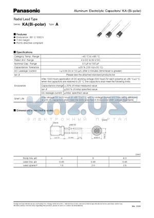 ECEA0JKN220 datasheet - Radial Lead Type