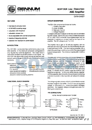 GC4130A datasheet - GC4130A Low Distortion AGC Amplifier