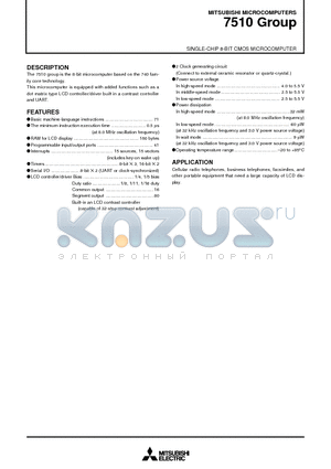 M37510E3156FP datasheet - SINGLE-CHIP 8-BIT CMOS MICROCOMPUTER