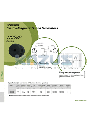 HC0901P datasheet - Electro-Magnetic Sound Generators
