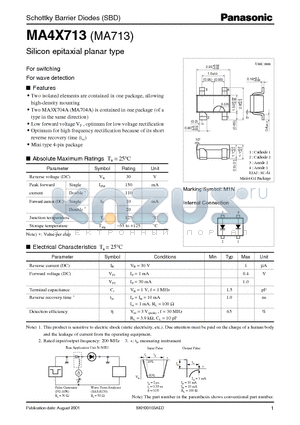 MA4X713 datasheet - Schottky Barrier Diodes (SBD)