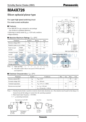 MA4X726 datasheet - Silicon epitaxial planar type